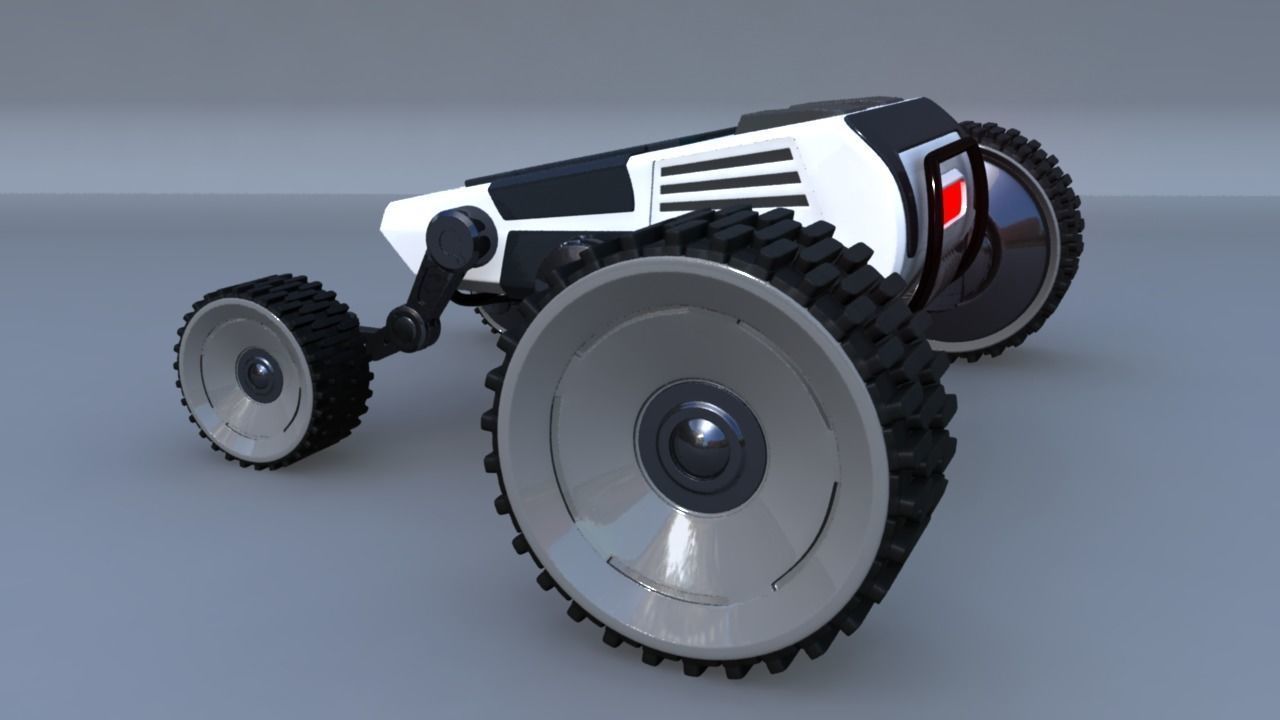 4x4 Wheel Robot Drone Model 3D model_7
