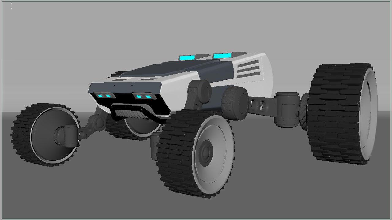 4x4 Wheel Robot Drone Model 3D model_11