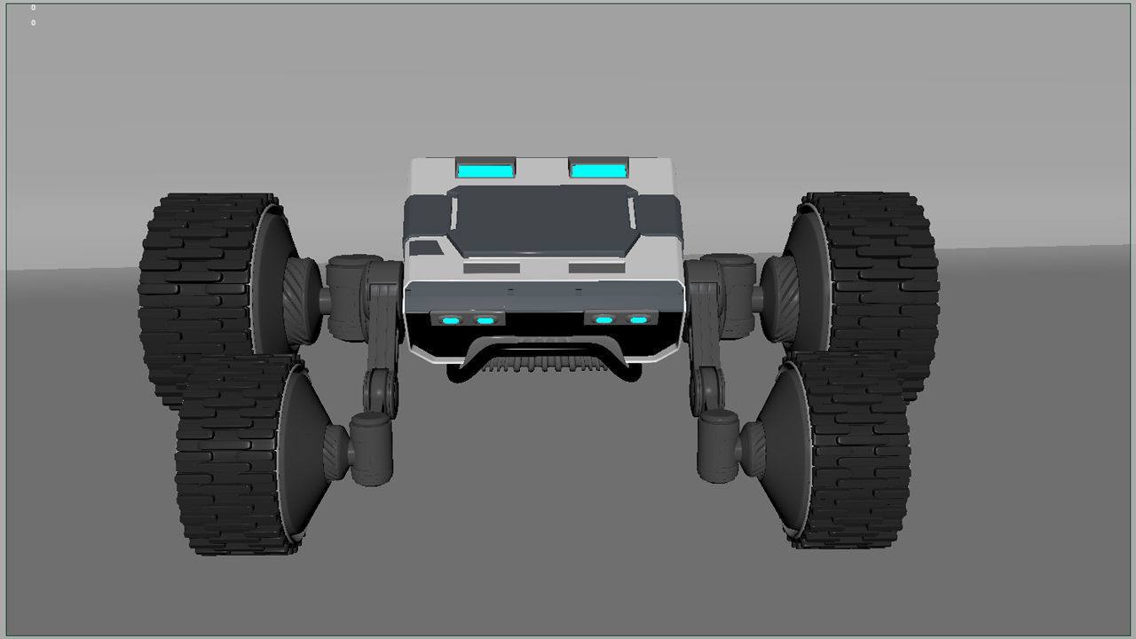 4x4 Wheel Robot Drone Model 3D model_10