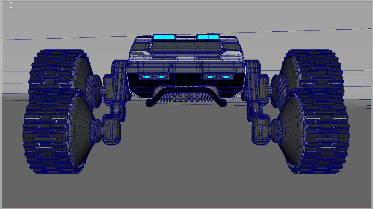 4x4 Wheel Robot Drone Model 3D model_16