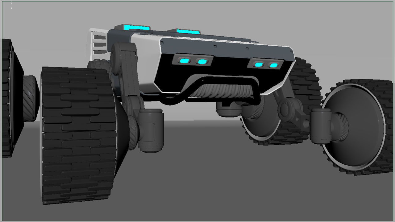 4x4 Wheel Robot Drone Model 3D model_14