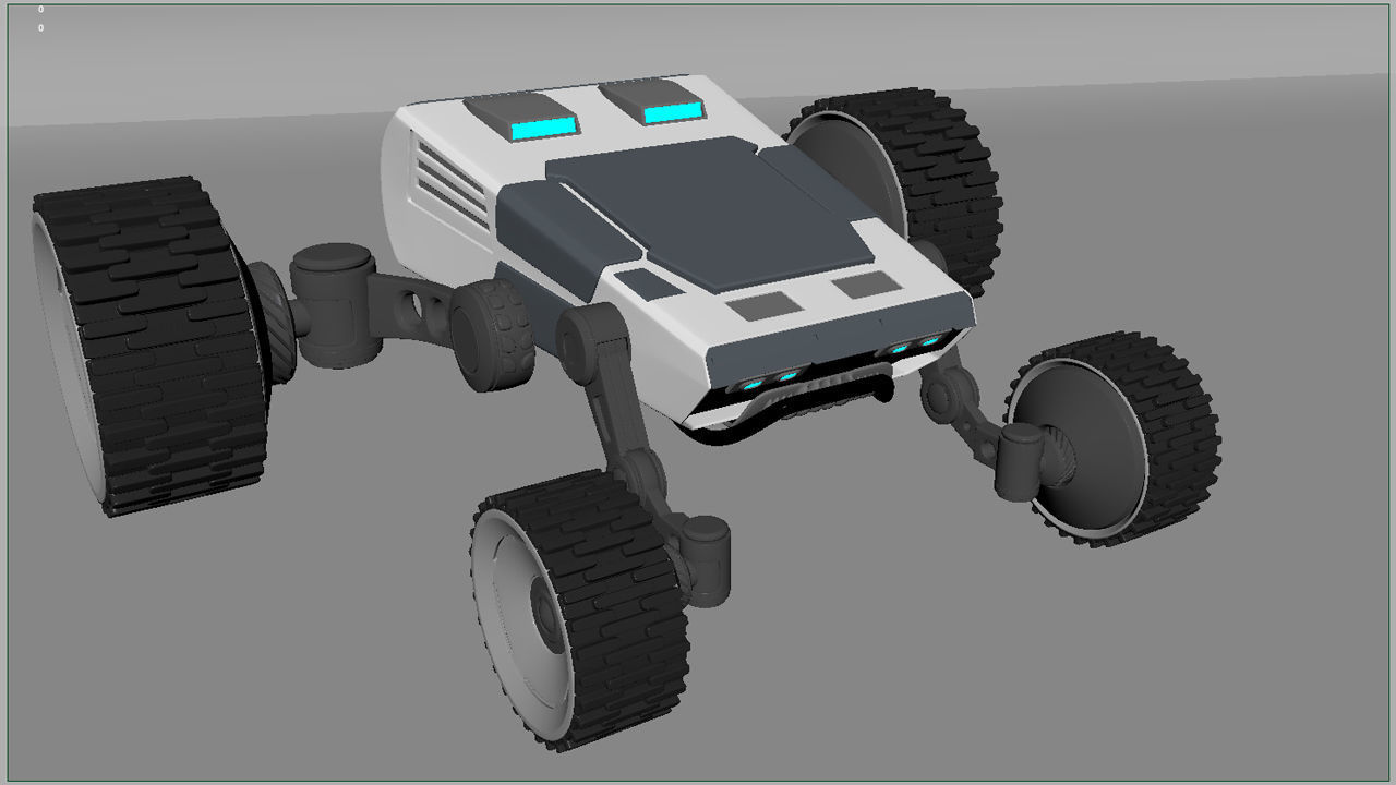 4x4 Wheel Robot Drone Model 3D model_13