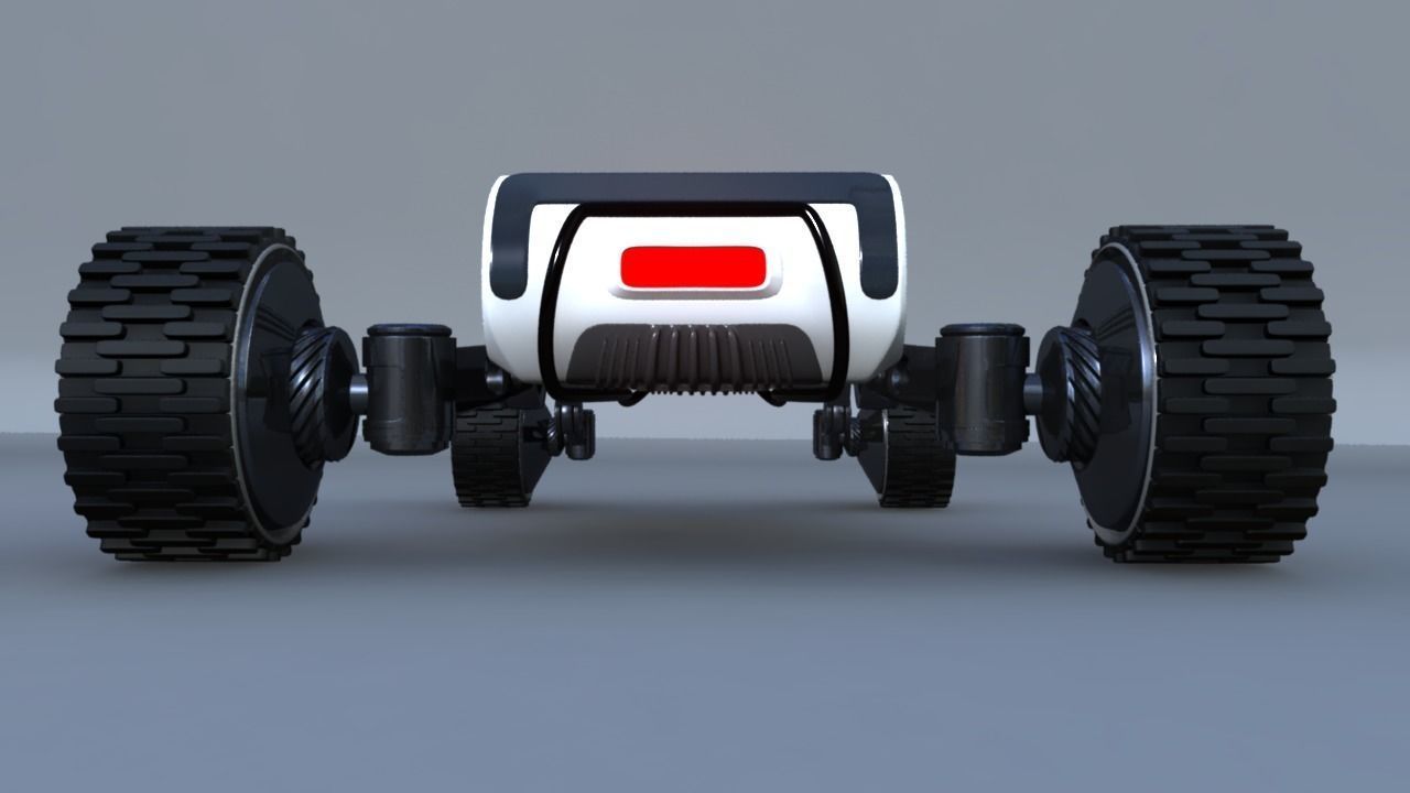 4x4 Wheel Robot Drone Model 3D model_6