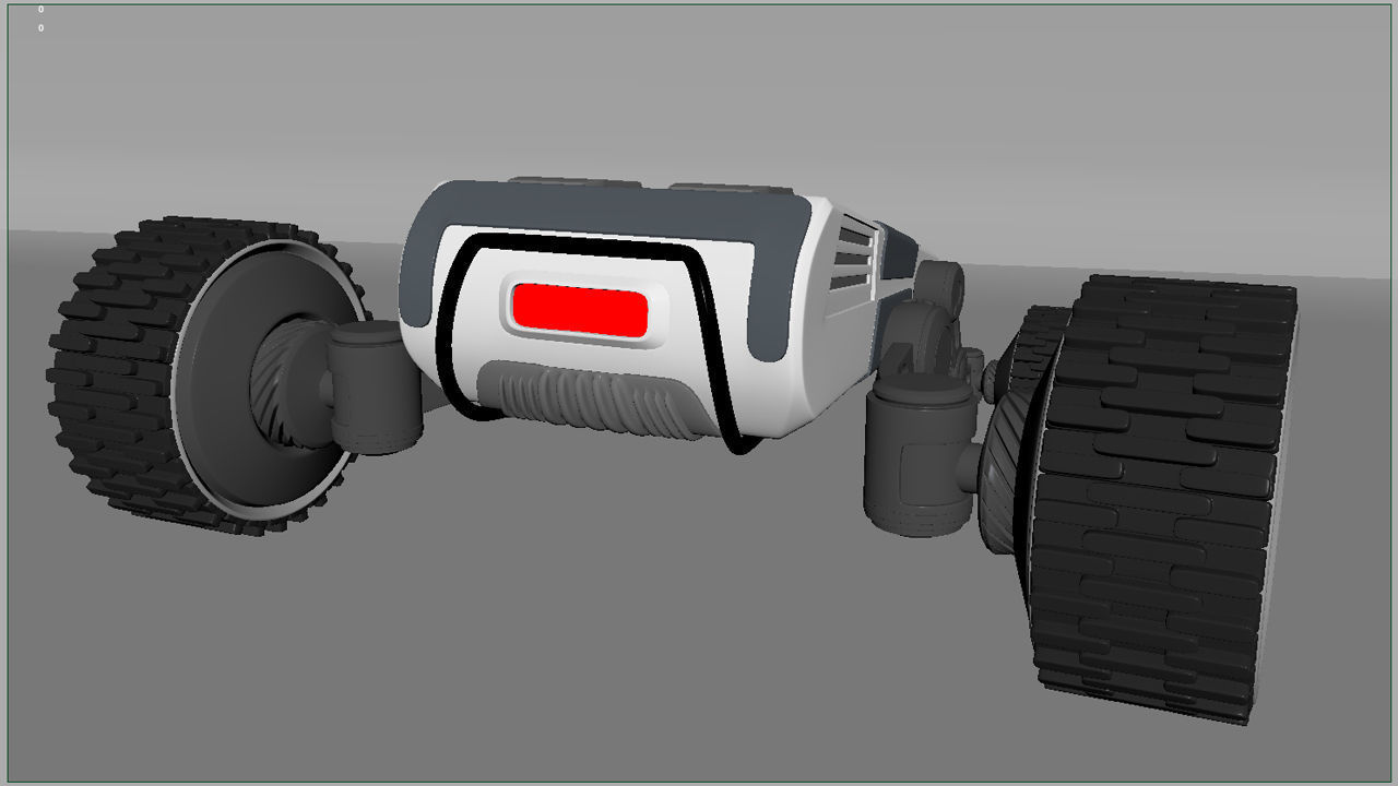 4x4 Wheel Robot Drone Model 3D model_12