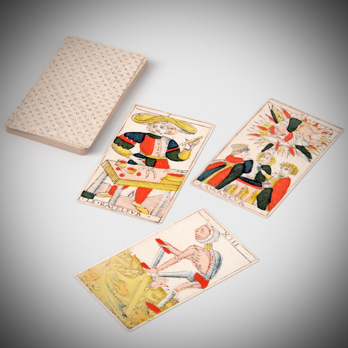 Antique French Tarot Cards - Major Arcana Low-poly 3D model_1