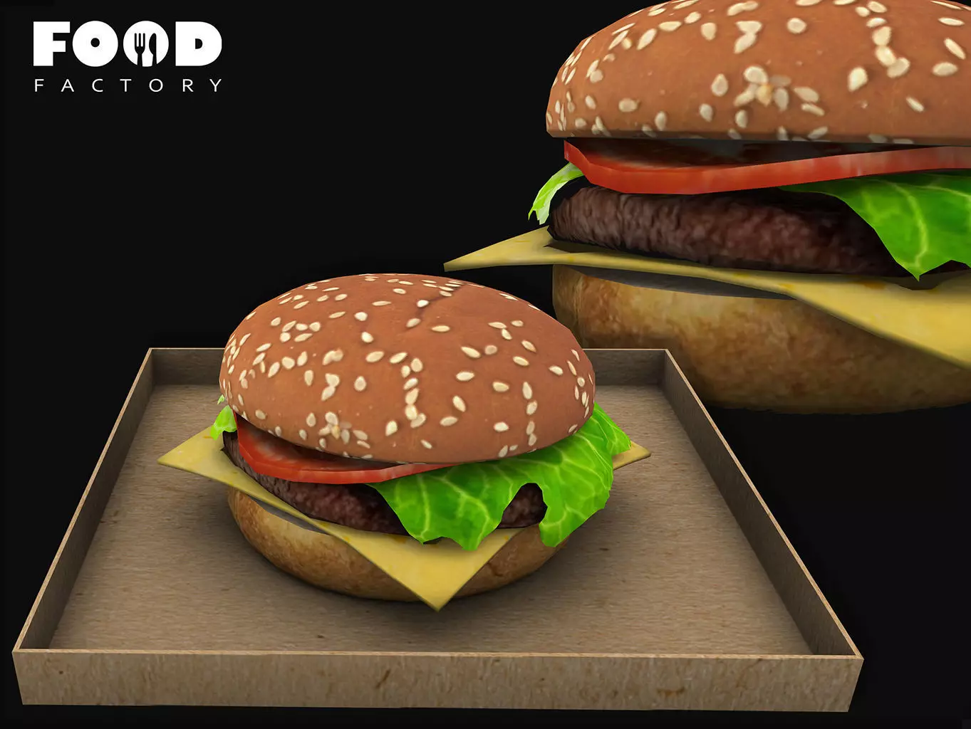 Cheeseburger classic mesh Low-poly 3D model
