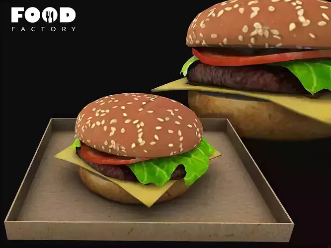 Cheeseburger classic mesh Low-poly 3D model