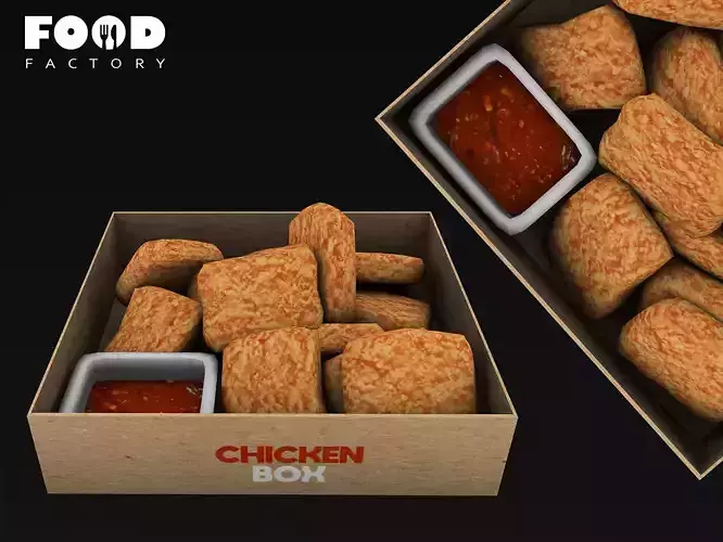 Chicken nuggets mesh Low-poly 3D model