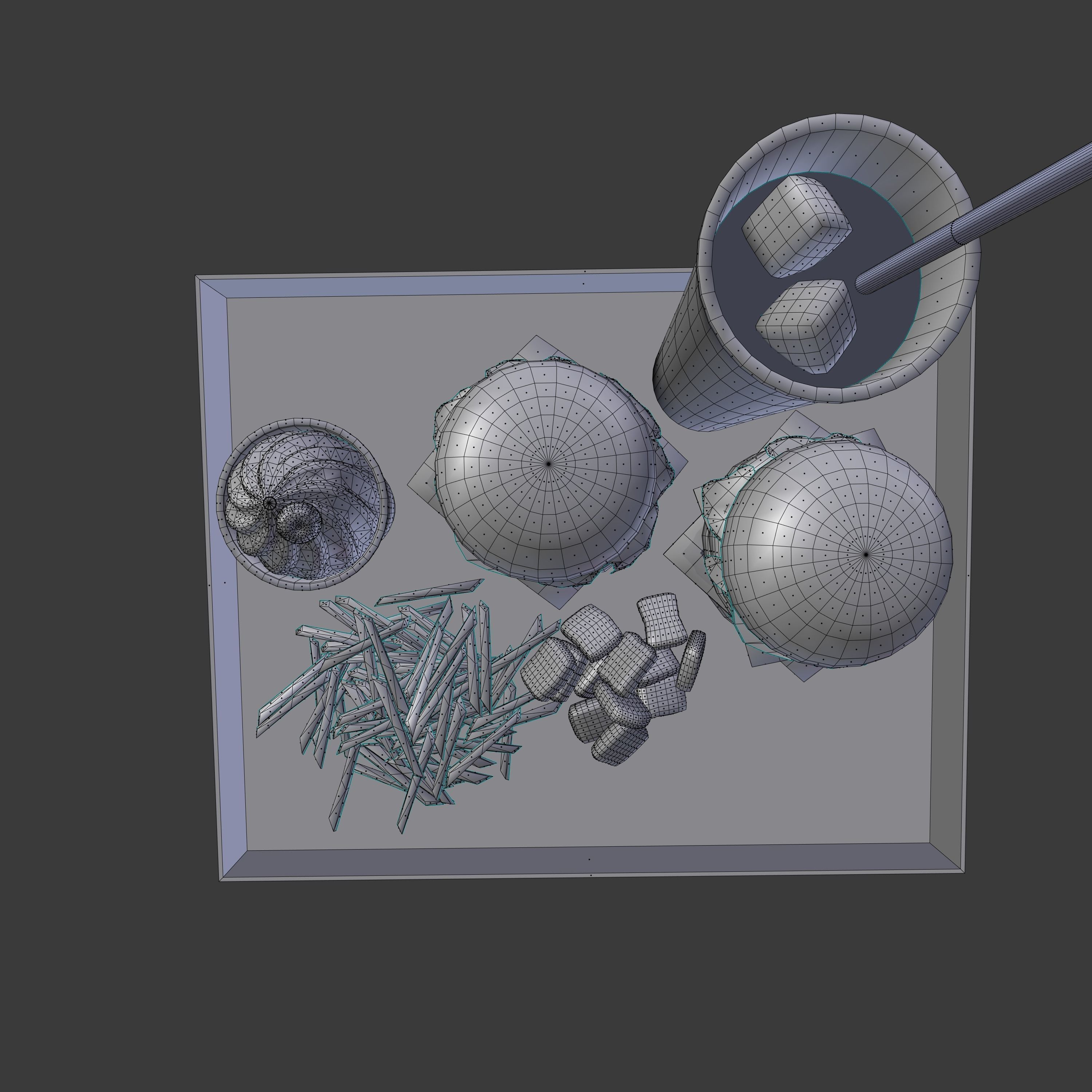 Fast food menu Low-poly 3D model_4