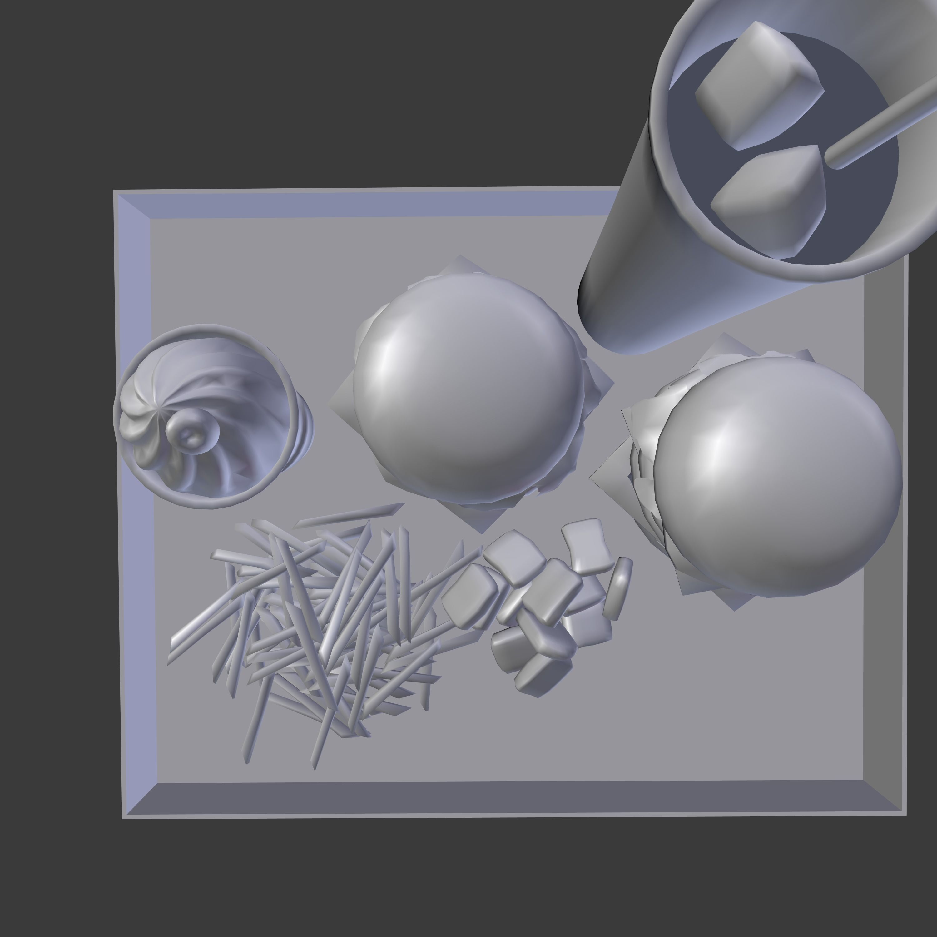 Fast food menu Low-poly 3D model_2