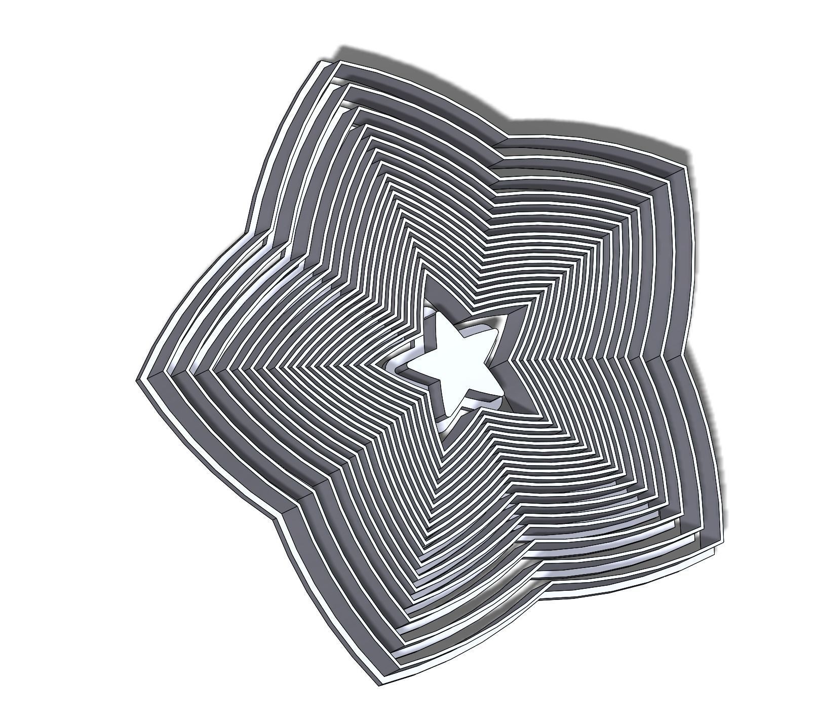 Star Cookie cutter set for cookie tree  3D print model_1