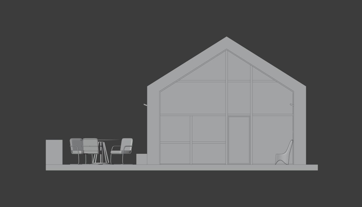 BARNHOUSE model house with table and chairs 3D model_3