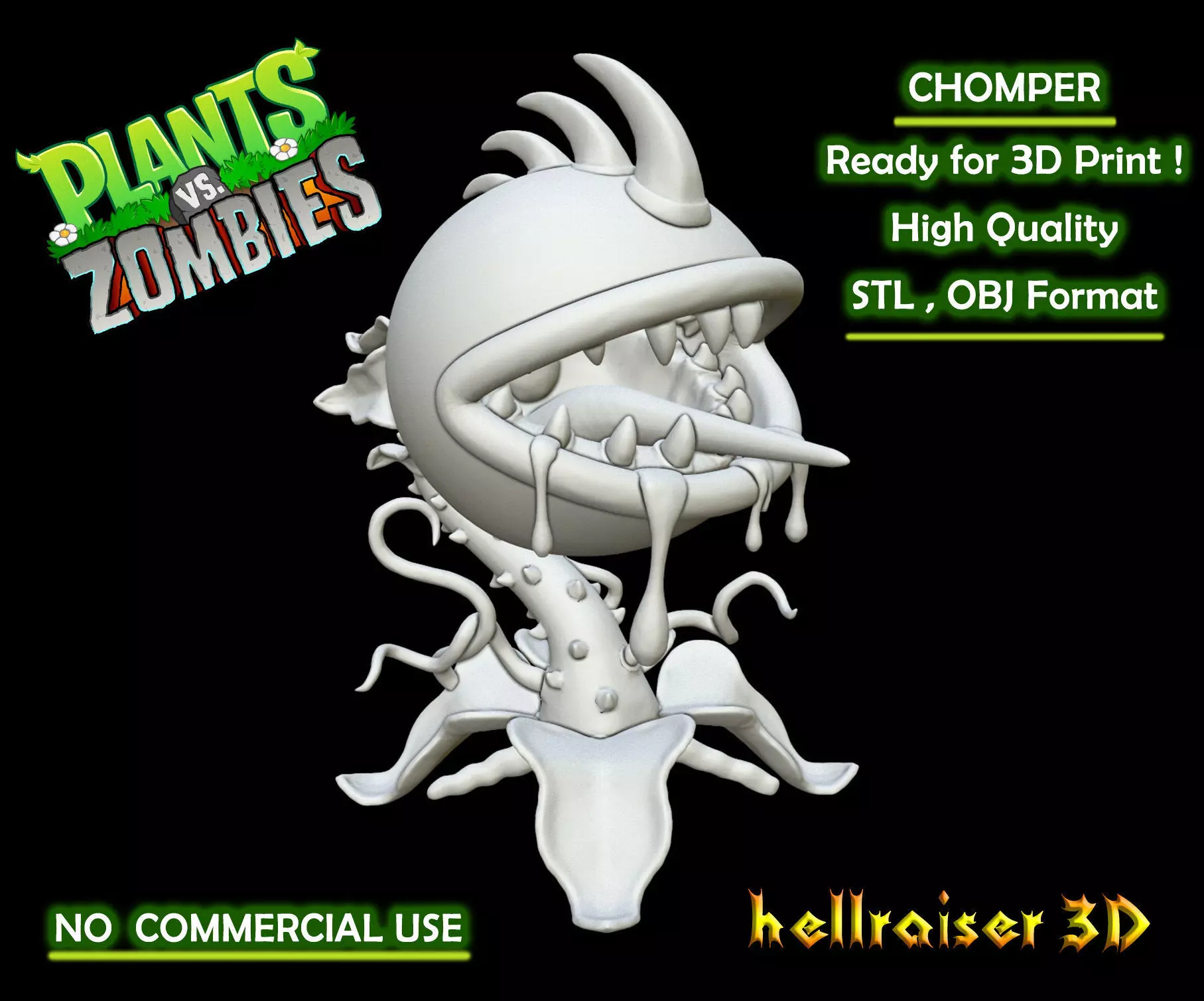 Plants vs Zombies - Chomper 3D print model_0
