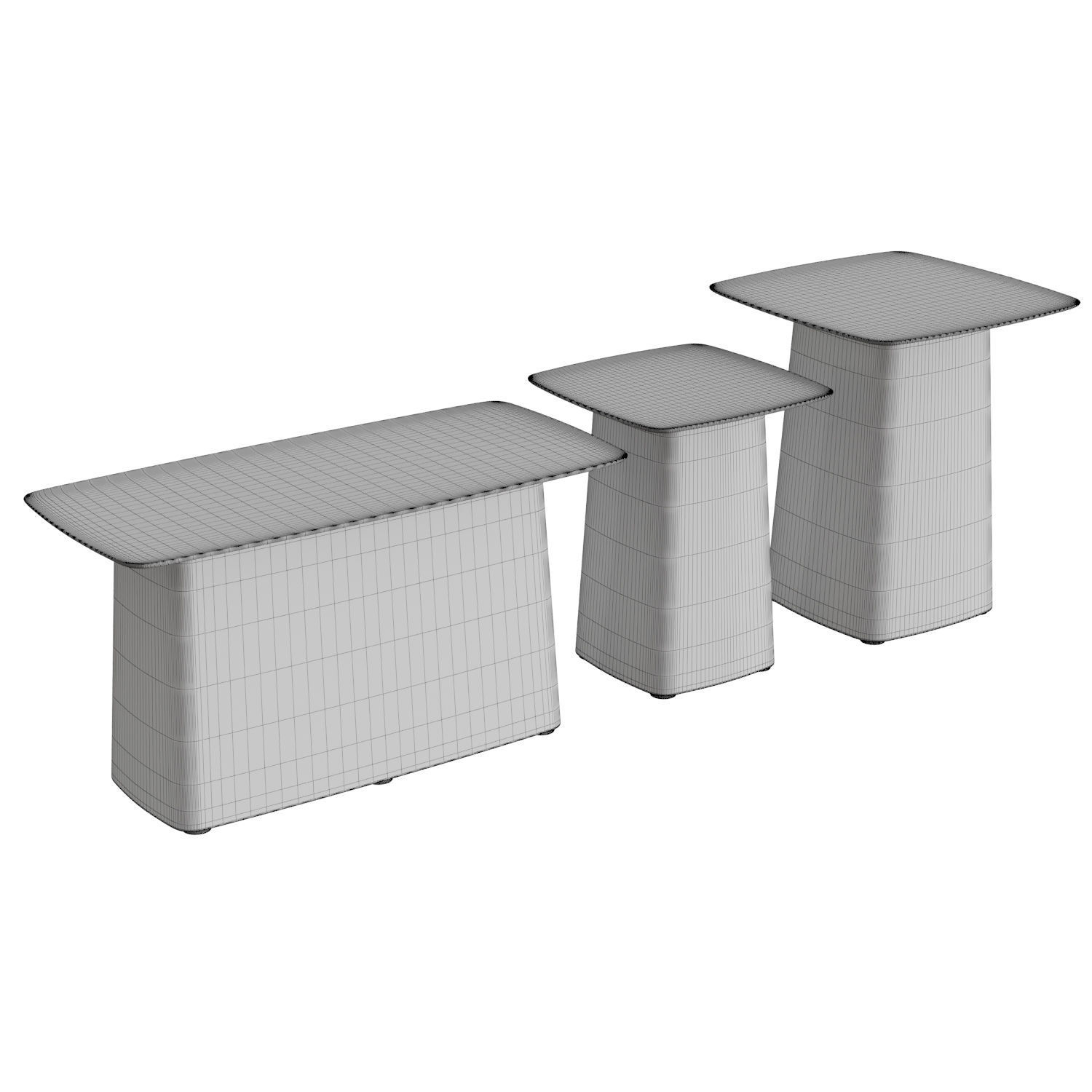 Wooden Side Table 3D model_4