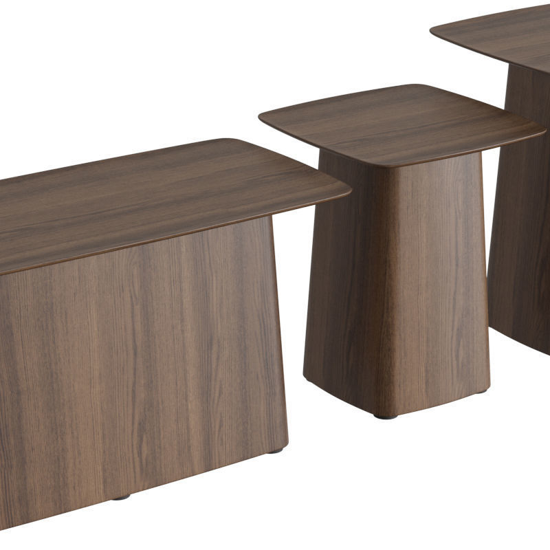 Wooden Side Table 3D model_3