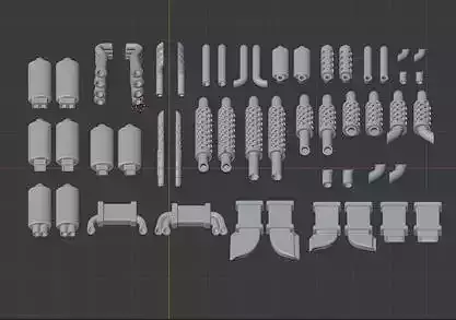 Exhaust Pipes and Tips collection for Gaslands cars 3D print model