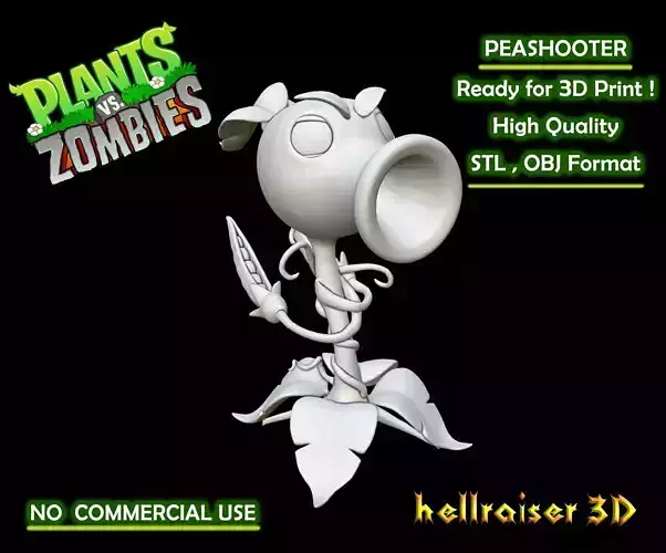 Plants vs Zombies - Peashooter 3D print model