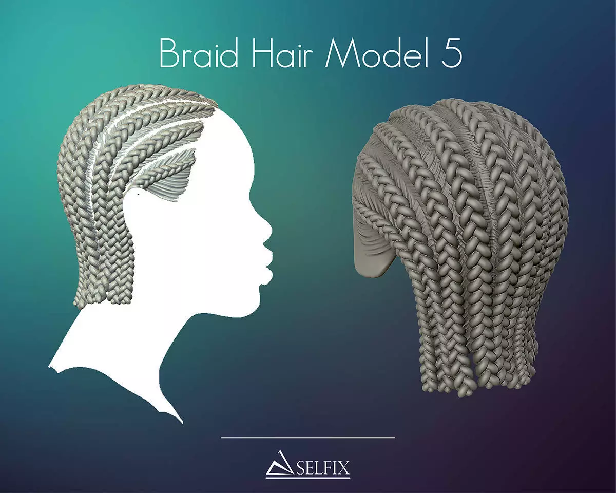 Braid Hairstyle 05 3D print model_0