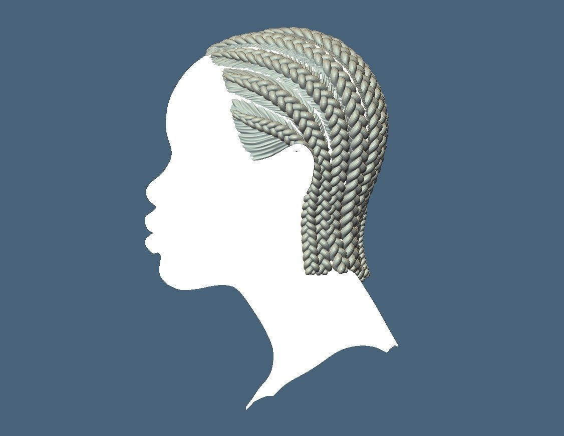 Braid Hairstyle 05 3D print model_3