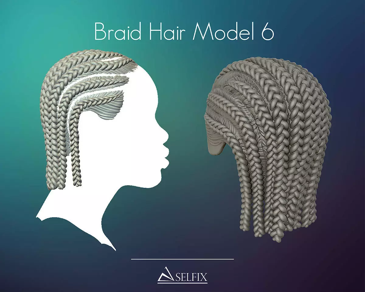 Braid Hairstyle 06 3D print model_0