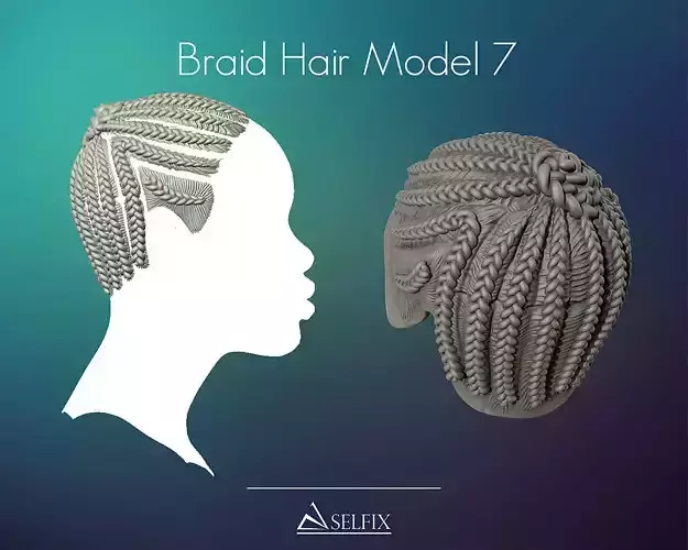 Braid Hairstyle 07 3D print model