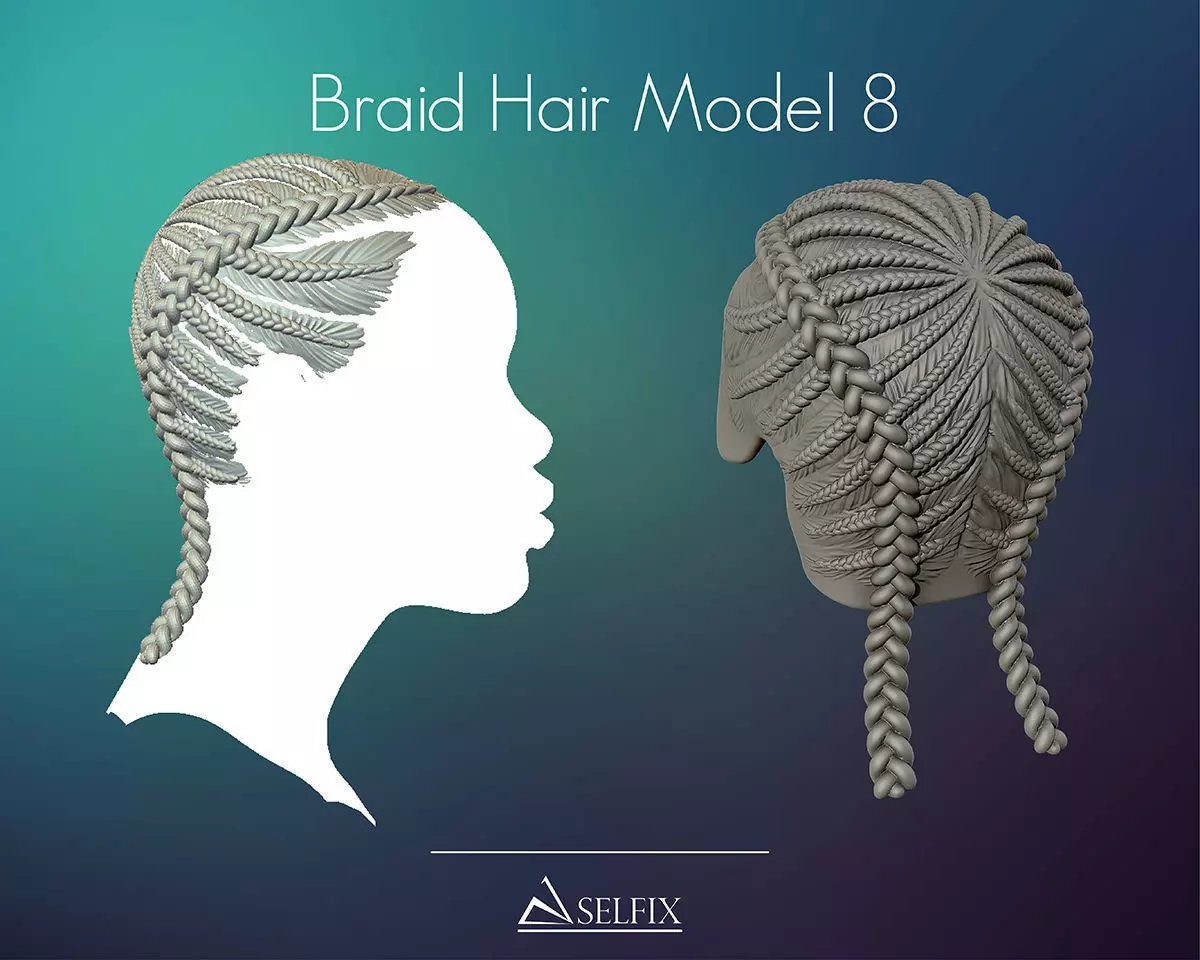 Braid Hairstyle 08 3D print model_0