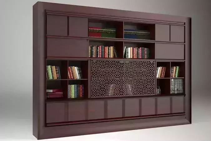 Book Shelf 3D model  Chestnut