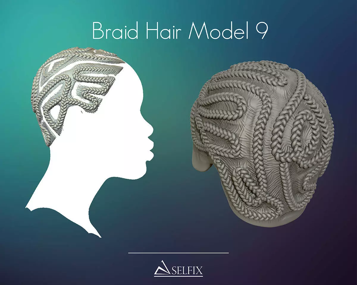 Braid Hairstyle 09 3D print model_0
