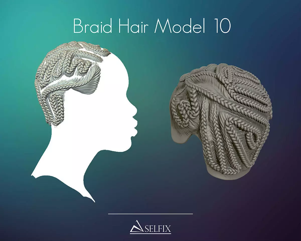 Braid Hairstyle 10 3D print model_0