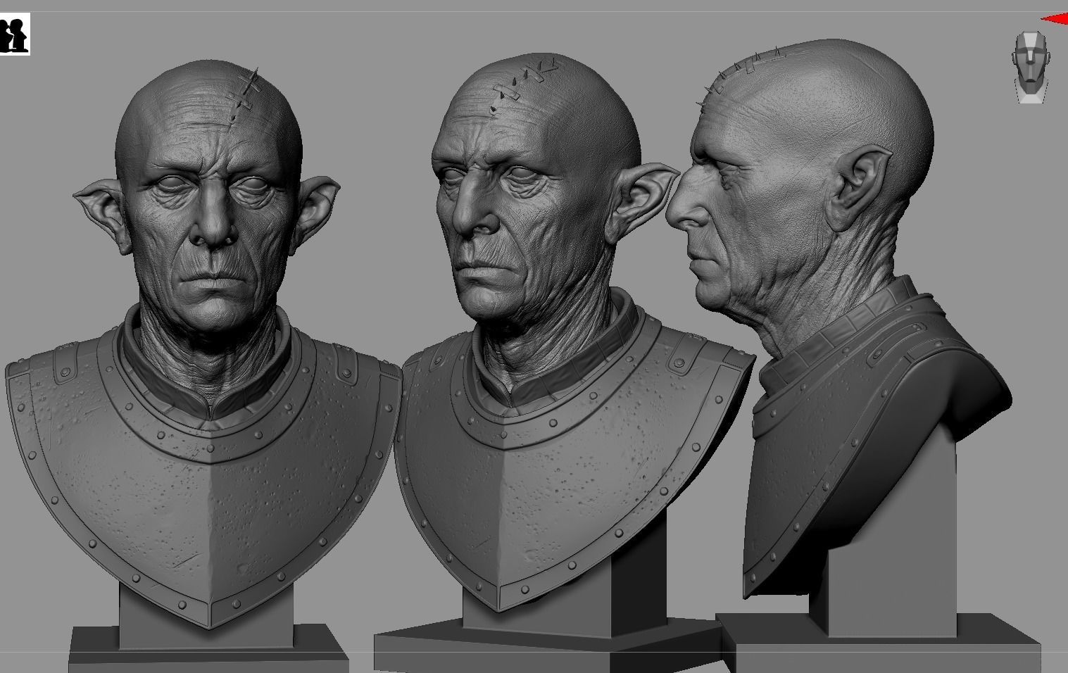 Orc Bust 3D print model_2