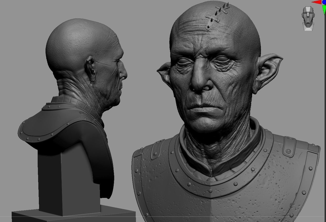 Orc Bust 3D print model_8