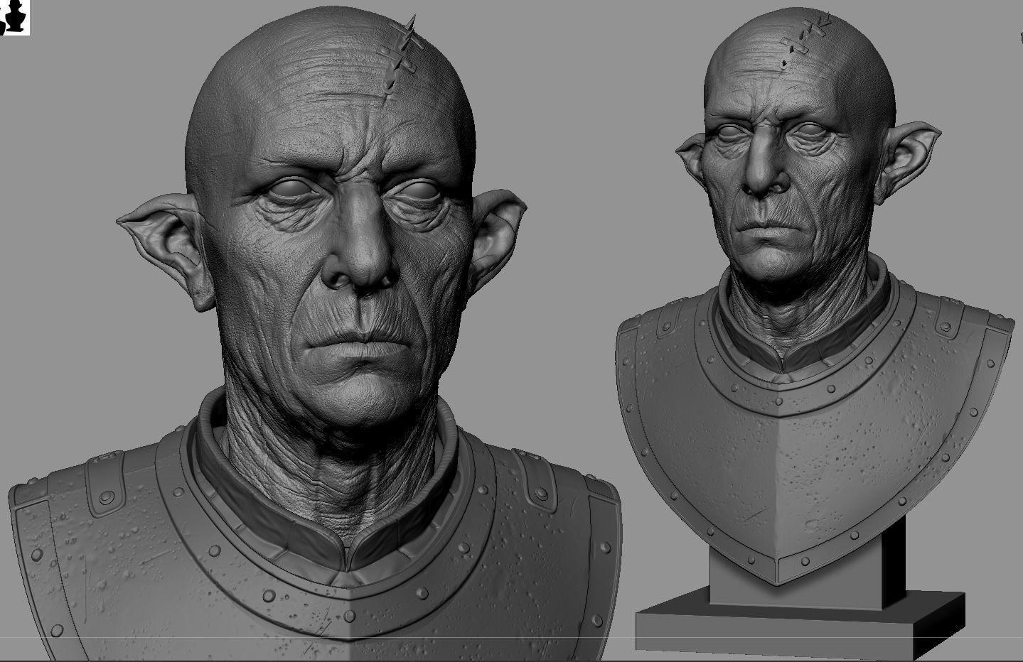 Orc Bust 3D print model_7