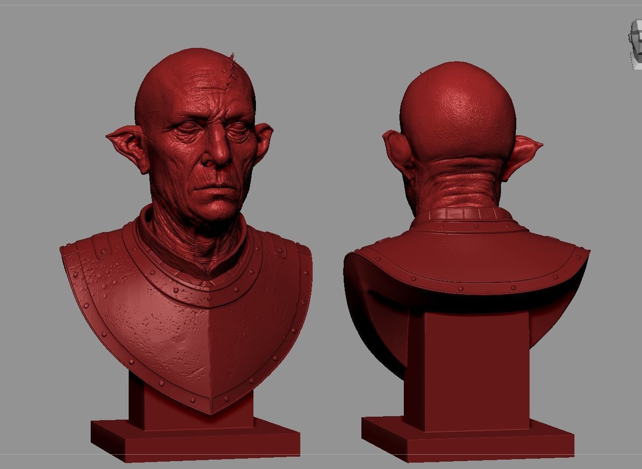 Orc Bust 3D print model_5