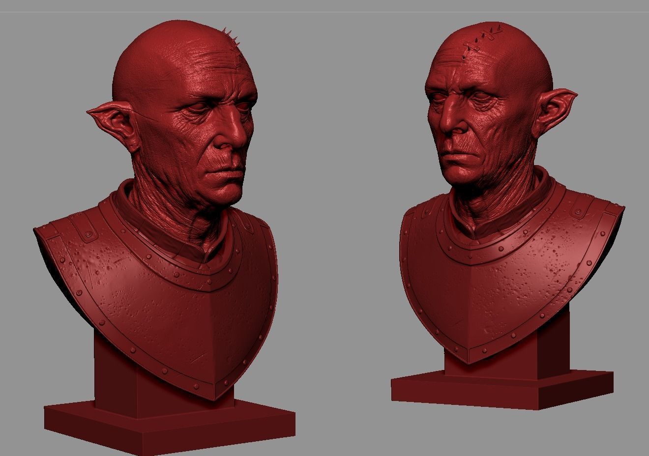 Orc Bust 3D print model_3
