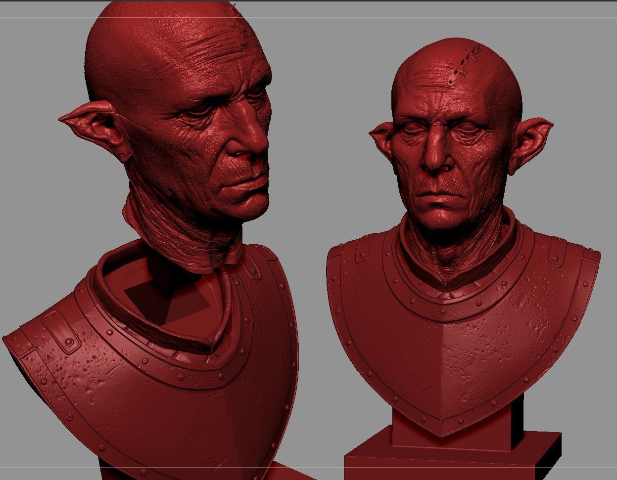 Orc Bust 3D print model_9