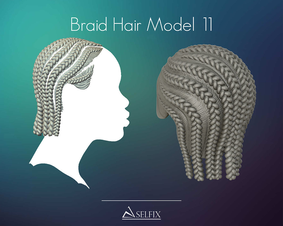 Braid Hairstyle 11 3D print model_0