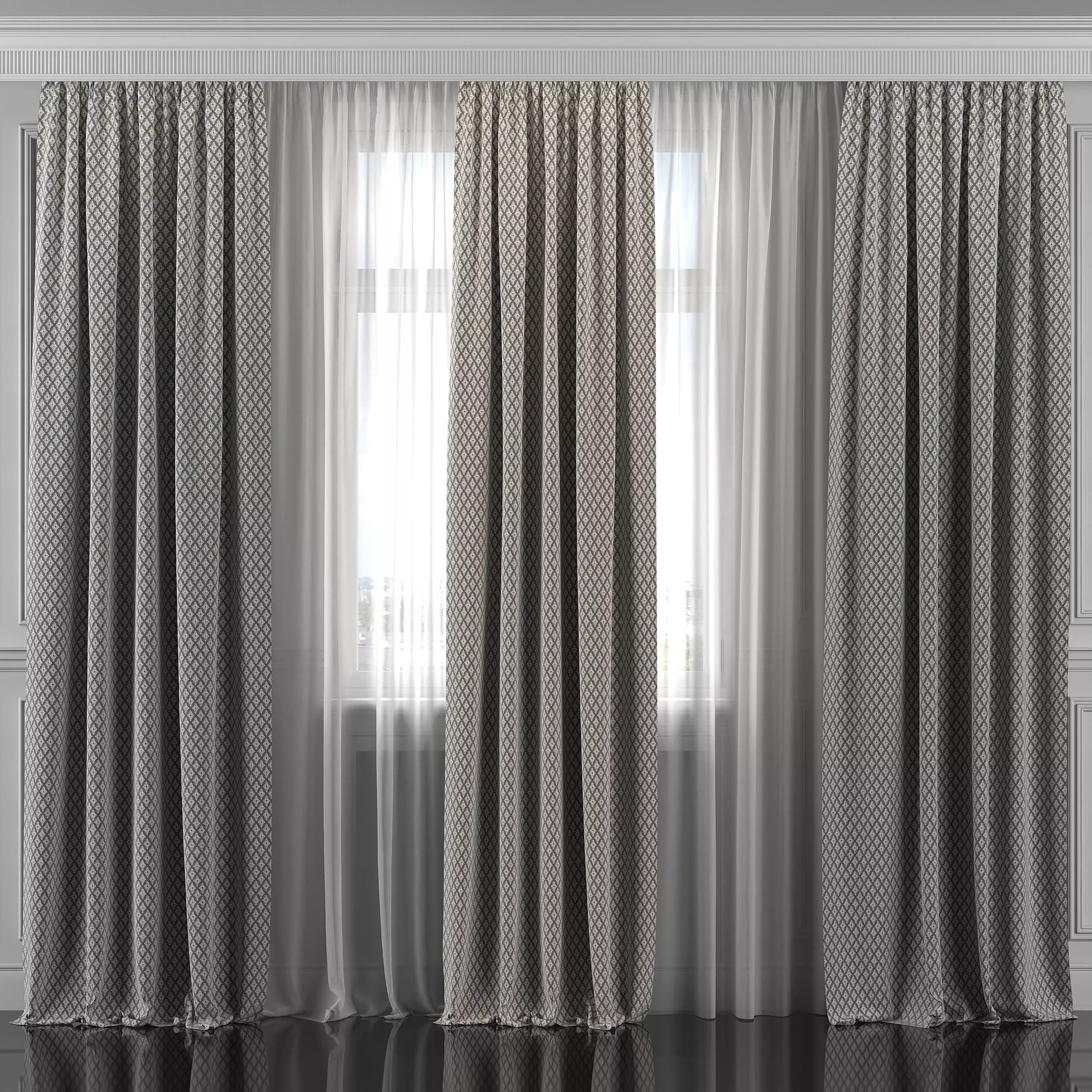 Curtain Set 298 3D model_0