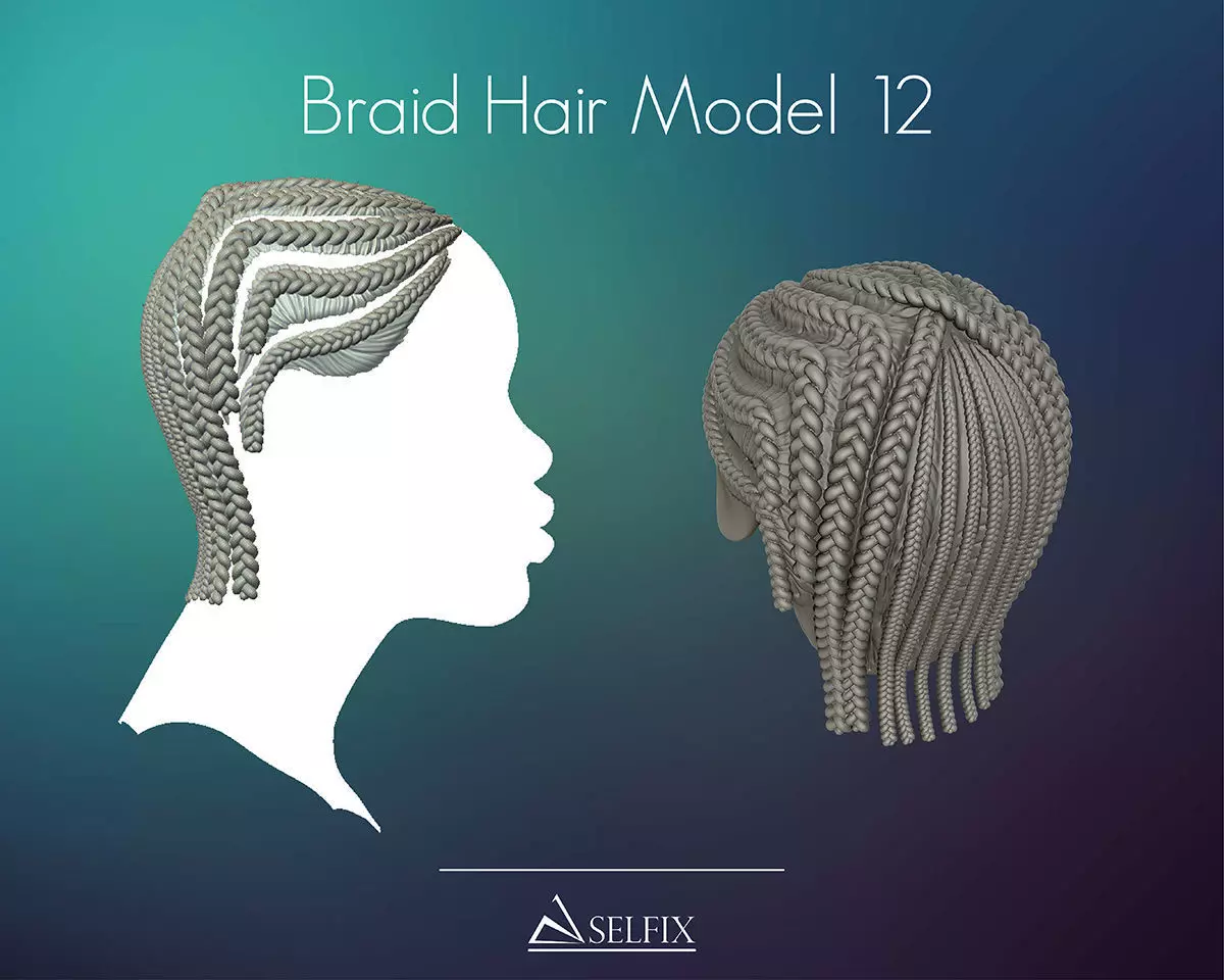 Braid Hairstyle 12 3D print model_0