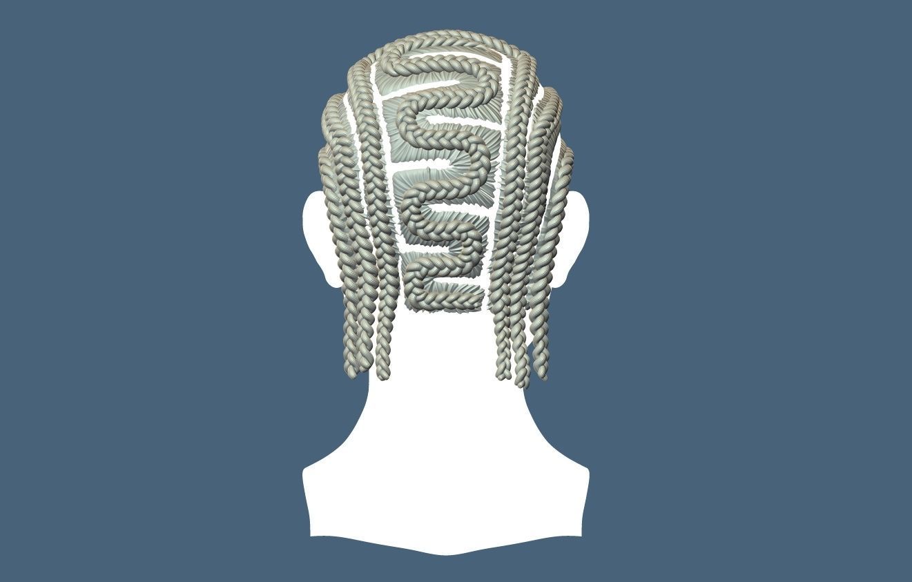 Braid Hairstyle 15 3D print model_4