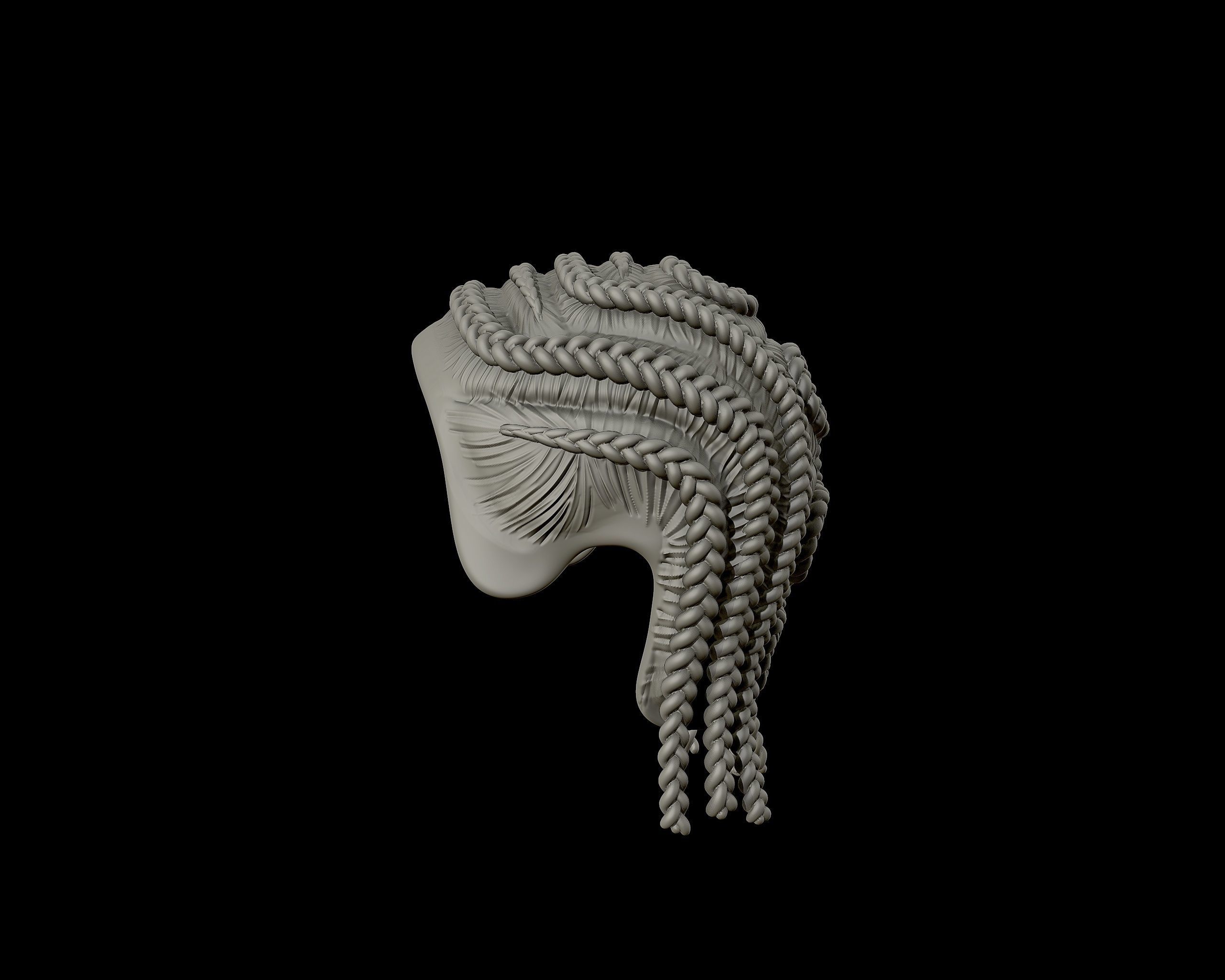 Braid Hairstyle 15 3D print model_12