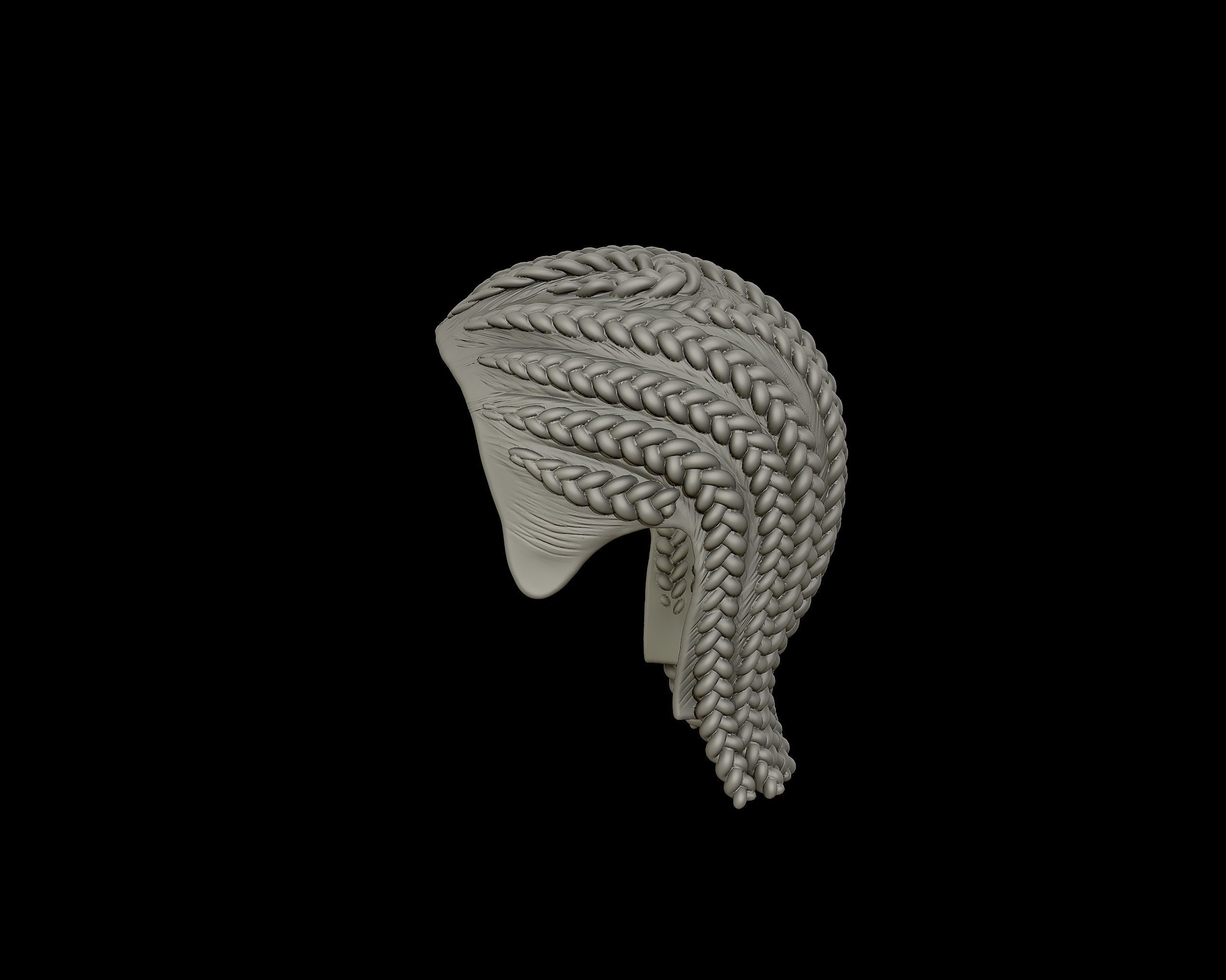 Braid Hairstyle 16 3D print model_11
