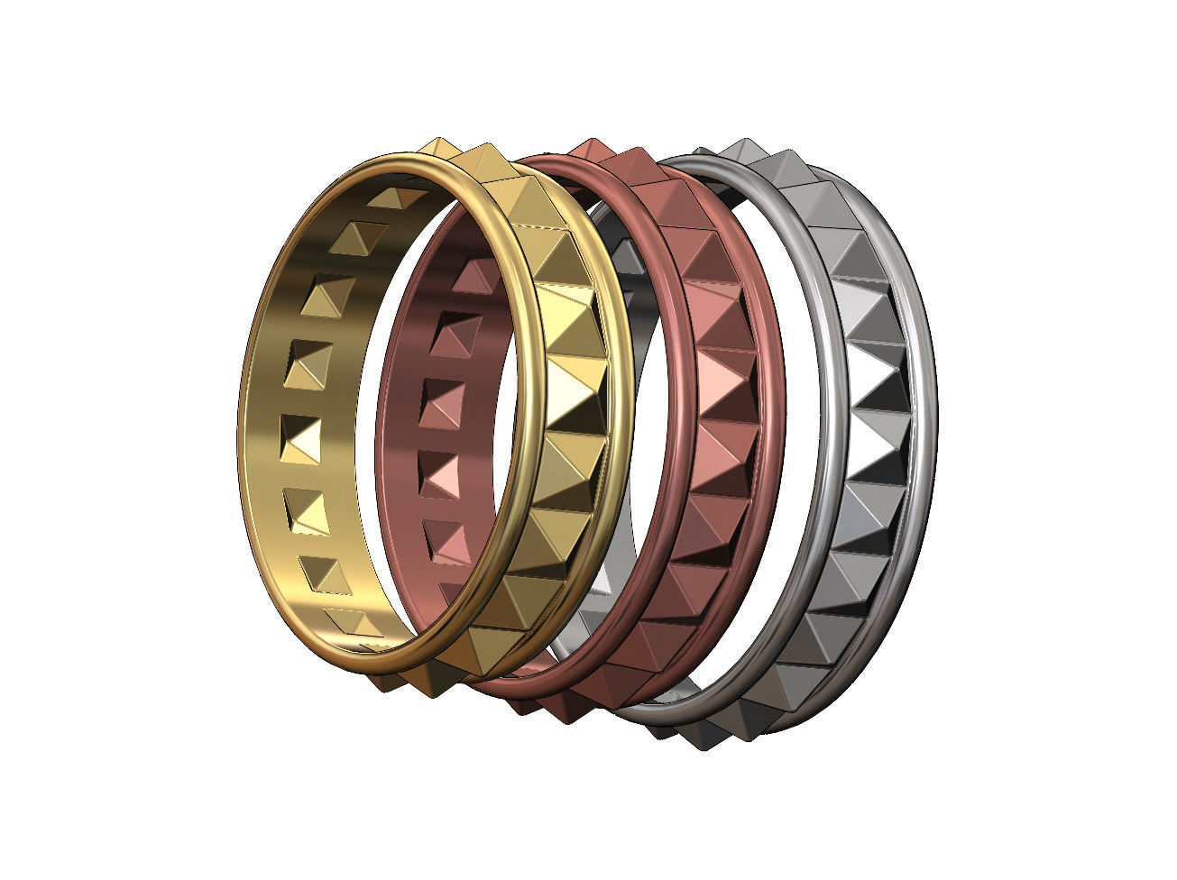 Pyramid motif band 3D print model_2