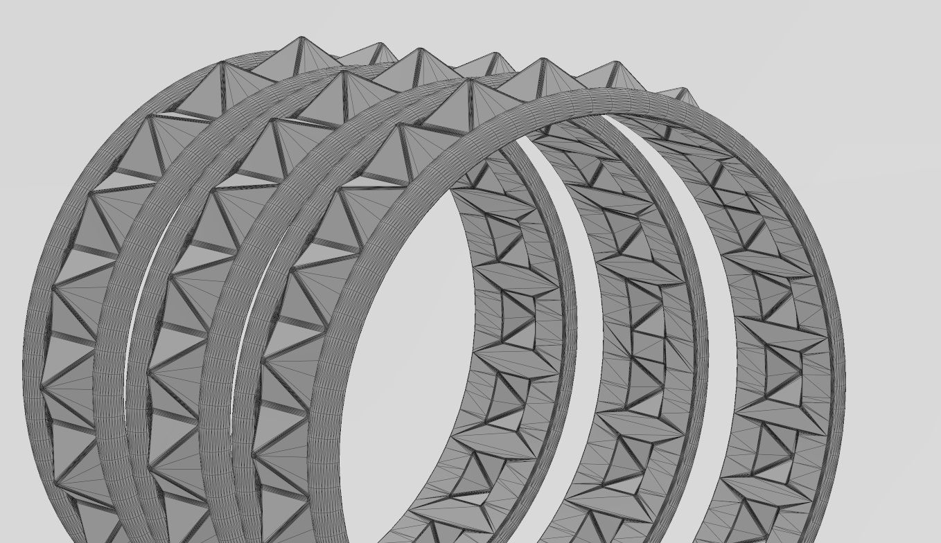 Pyramid motif band 3D print model_13