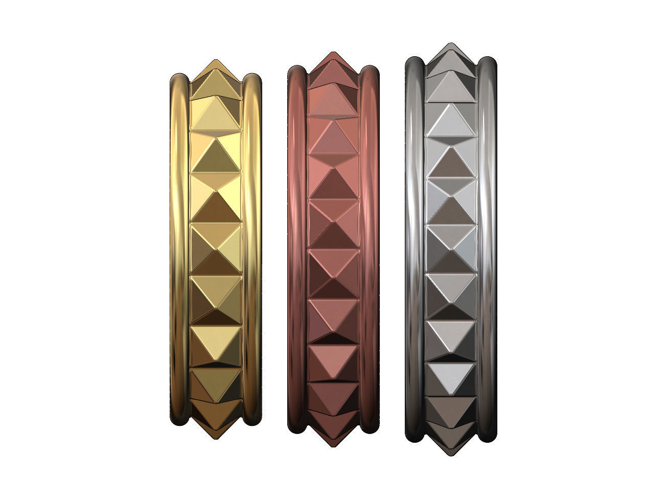 Pyramid motif band 3D print model_1