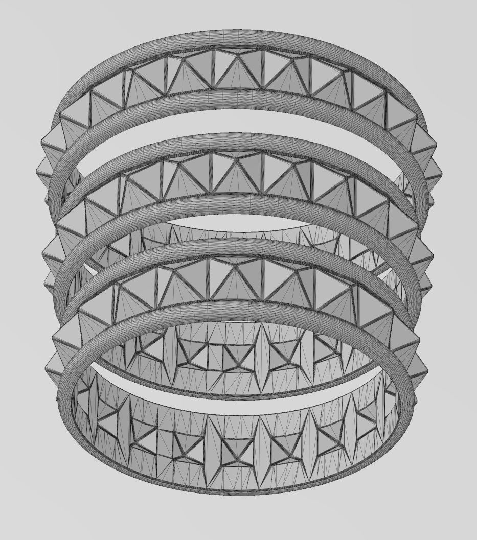 Pyramid motif band 3D print model_12