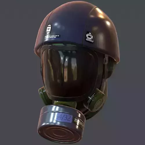Gas mask helmet 3d model scifi Low-poly 
