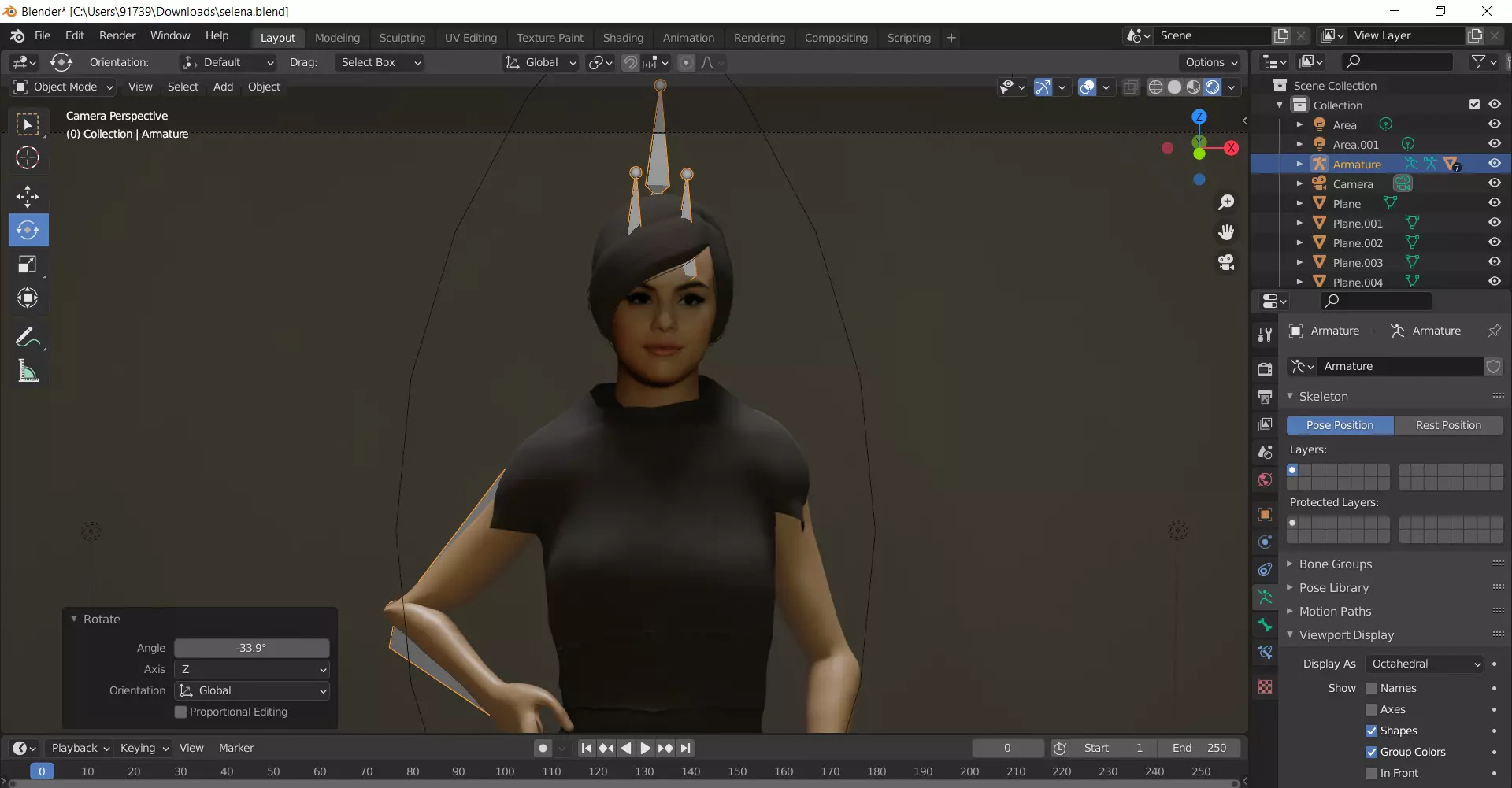 selena gomez Low-poly 3D model