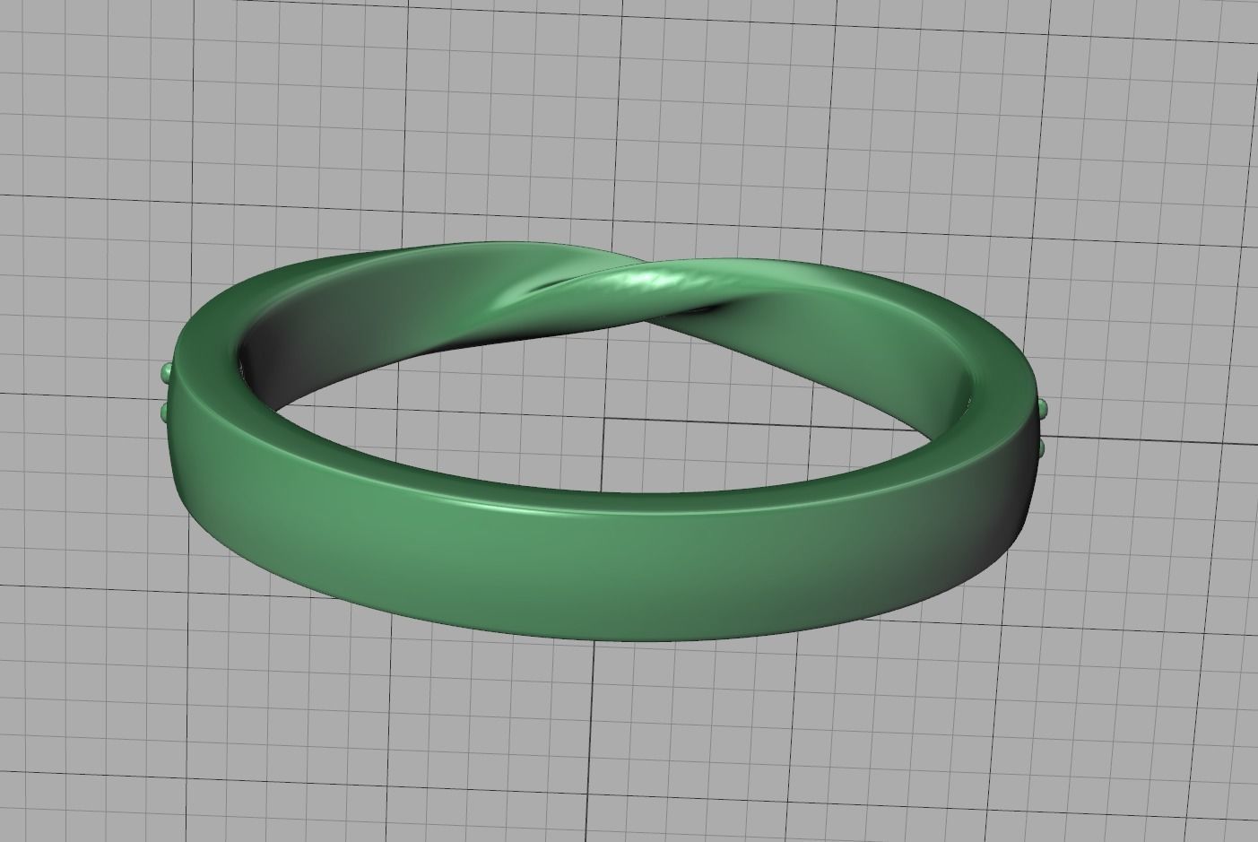 Mobius Diamond Wedding Band Women Ring 3dmodel 3mm wide 3D print model_24