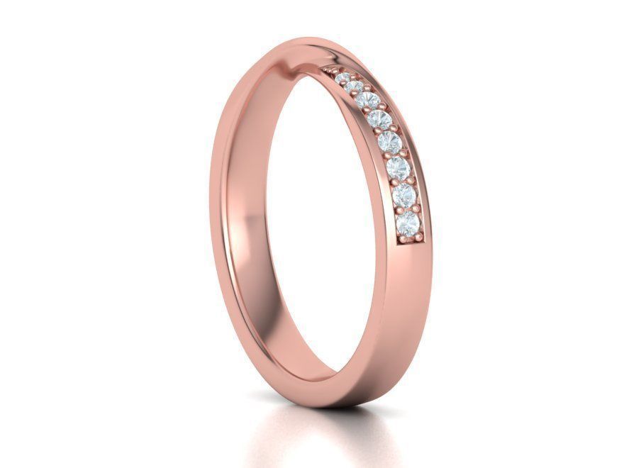 Mobius Diamond Wedding Band Women Ring 3dmodel 3mm wide 3D print model_8