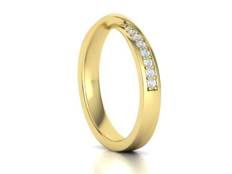 Mobius Diamond Wedding Band Women Ring 3dmodel 3mm wide 3D print model_10